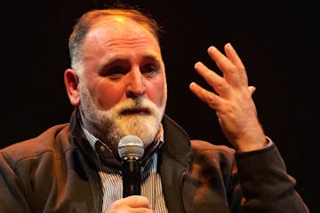 Chef José Andrés offered his passionate perspective on hunger relief to a crowd at the State Theatre in Minneapolis.