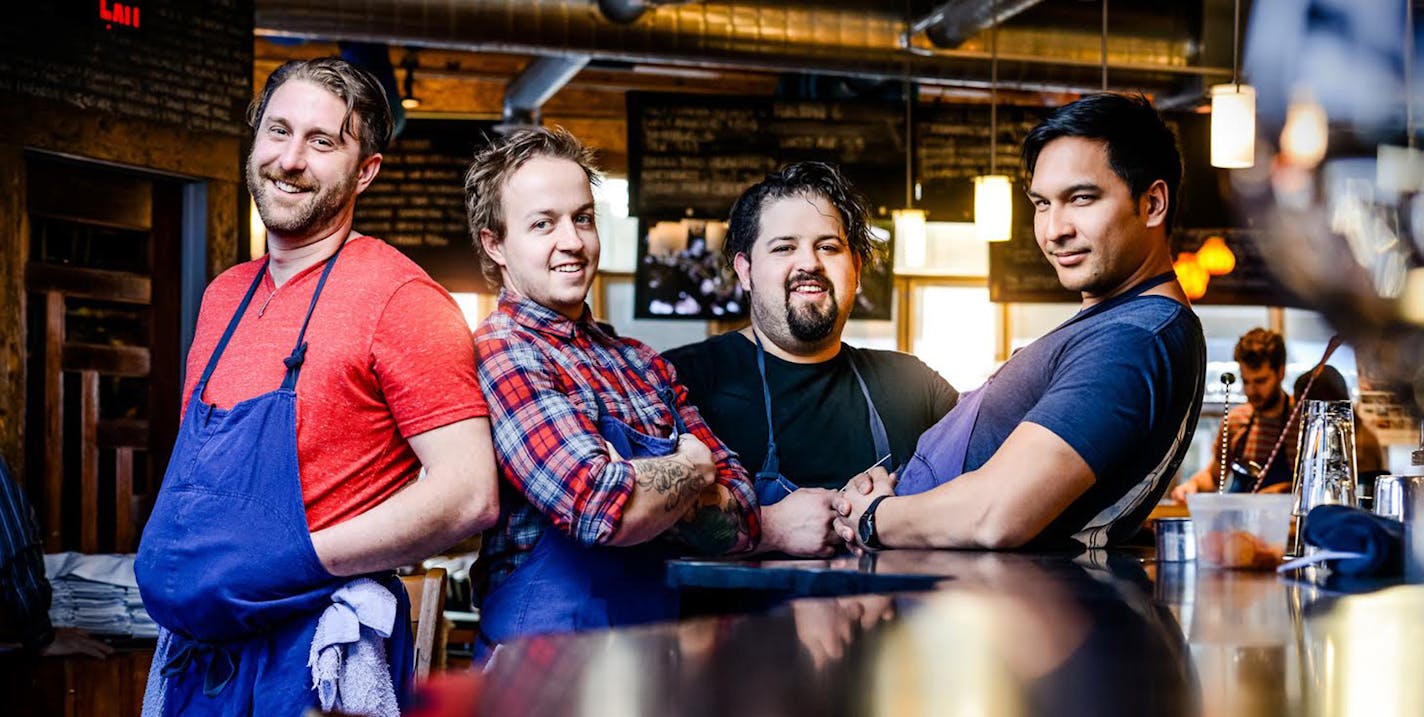 The team behind Travail Kitchen and Amusement: James Winberg, Kale Thorne, Mike Brown and Bob Gerken.