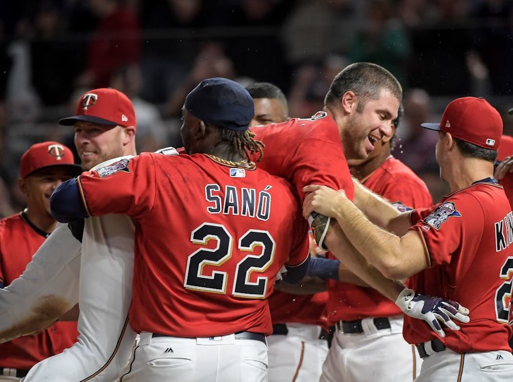 Joe Mauer hit a walk off homerun in the bottom of the ninth inning in early May.