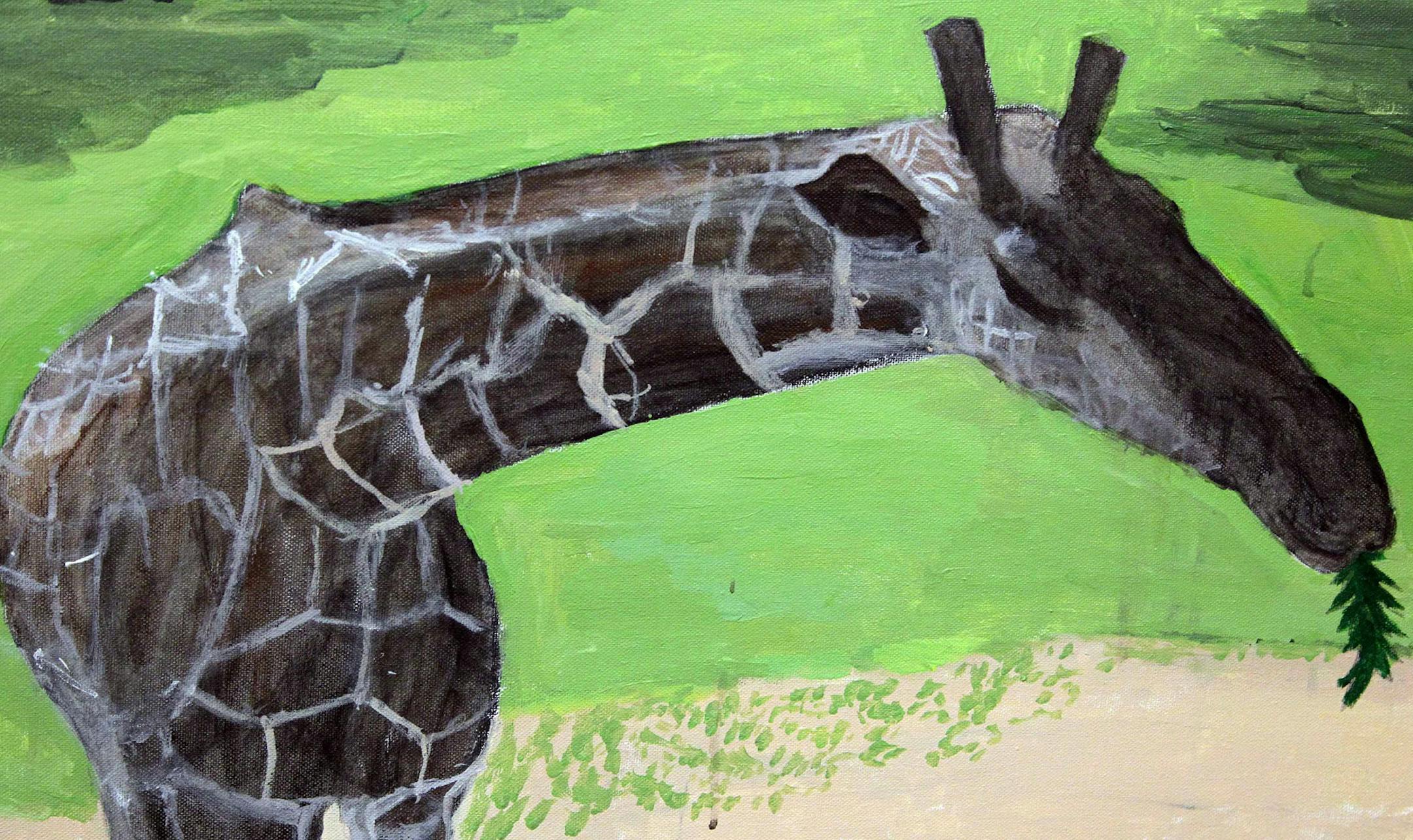 Pictured is a sample of Selris James artwork made from a photograph after a visit to Zoo Miami.. (Carl Juste/Miami Herald/TNS) ORG XMIT: 1175843