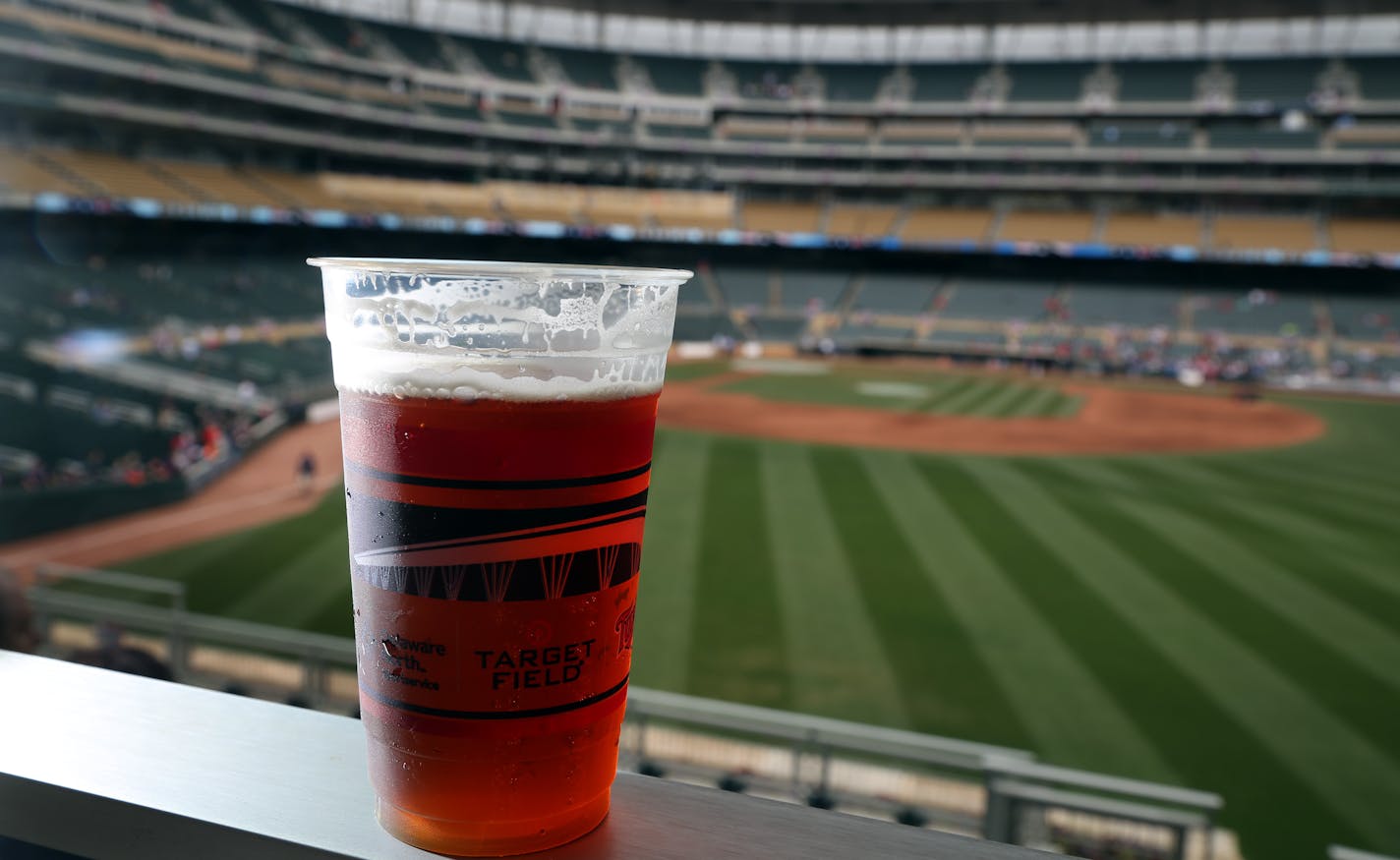 Compostable beer cups at Target Field Monday May 25, 2015 in Minneapolis, MN .] Minnesota Twins are partnering with Boulder,Colo.-based EcoProducts to reduce waste at Target Field, turning trash into fertile soil. EcoProducts gets its resin-based compostable materials from Minnetonka-based NatureWorks LLC — Cargill is the company's largest investor. Plastic bottles and aluminum will be recycles and virtually everything else composted.Jerry Holt/ Jerry.Holt@Startribune.com