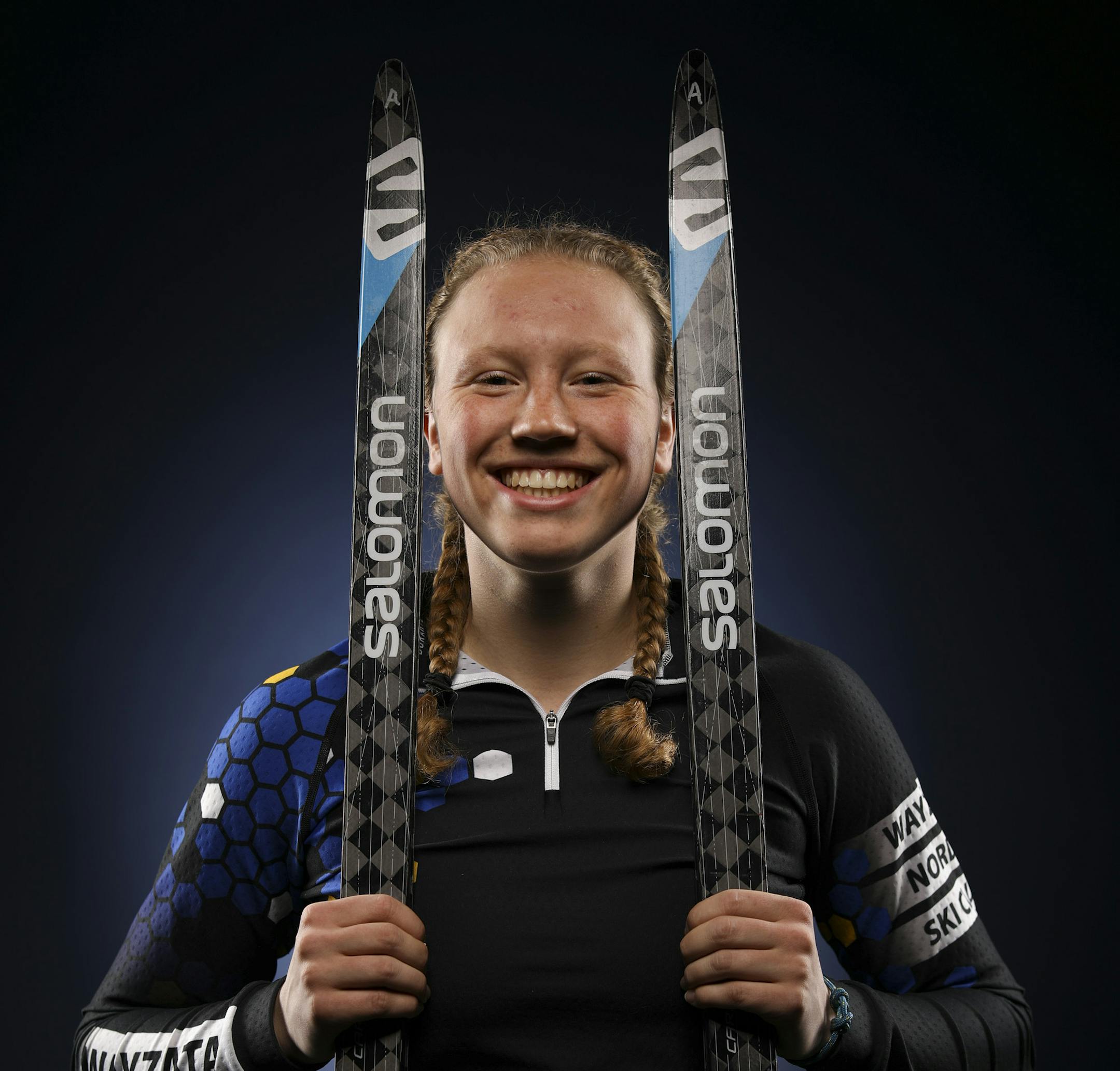 Mara McCollor, a junior at Wayzata High School, is the girls' Nordic skiing Athlete of the Year. ] JEFF WHEELER ï jeff.wheeler@startribune.com The Star Tribune's winter sports athletes of the year, photographed in the studio Sunday afternoon, March 25, 2018.