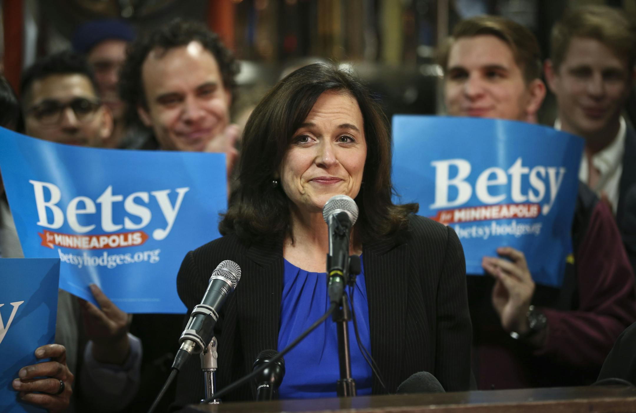 Betsy Hodges spoke at an election results party for her on Wednesday, November 6, 2013 at 612 Brewery in Minneapolis, Minn. ] RENEE JONES SCHNEIDER ‚Ä¢ reneejones@startribune.com