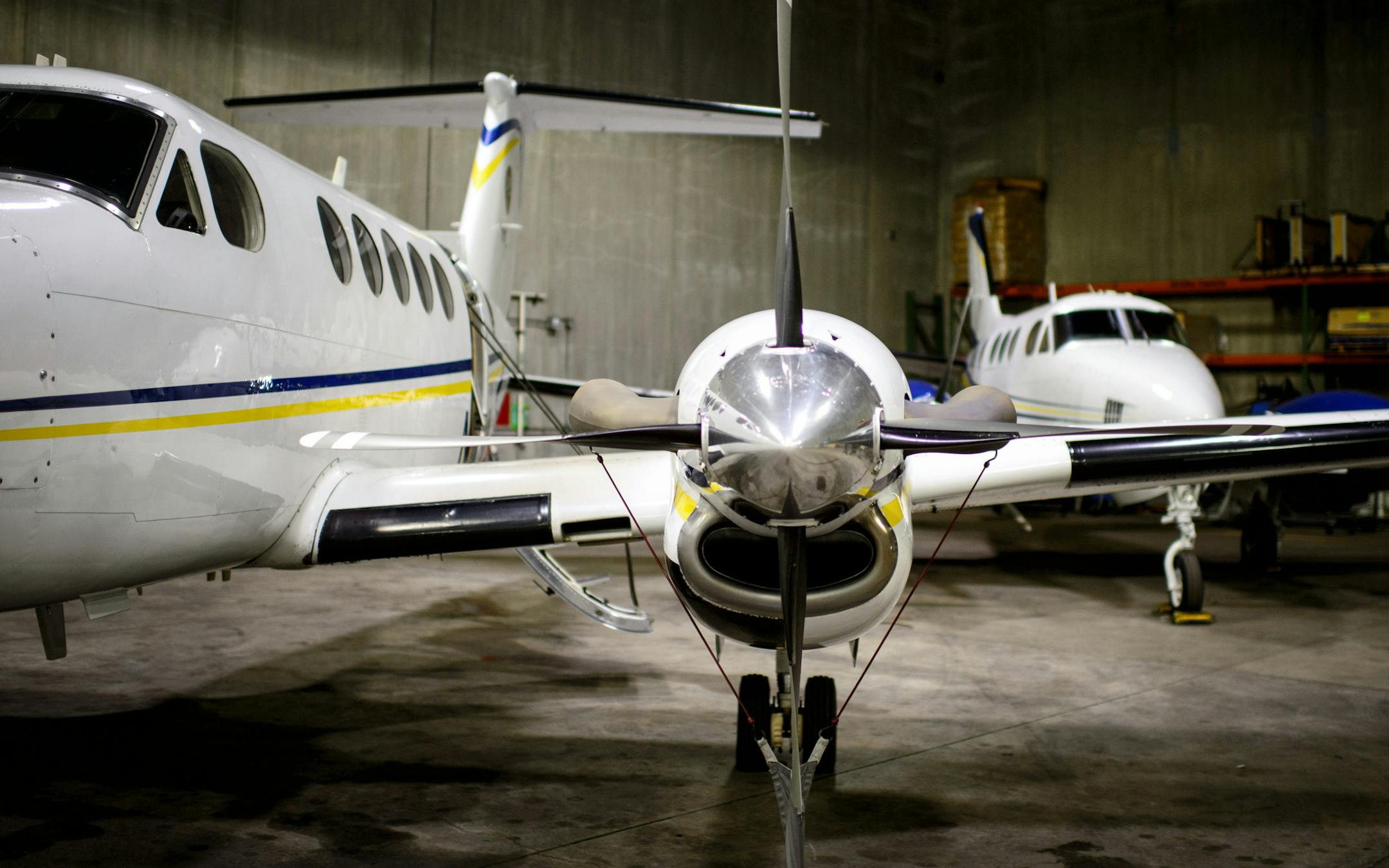 Gov. Mark Dayton is asking for funding to replace these two aging state airplanes, one on the left has been flying since 1993 and on the right since 1981. ] GLEN STUBBE * gstubbe@startribune.com Monday, February 10, 2015 The planes are kept in a hangar in St. Paul.