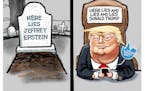 Sack cartoon: Epstein/Trump