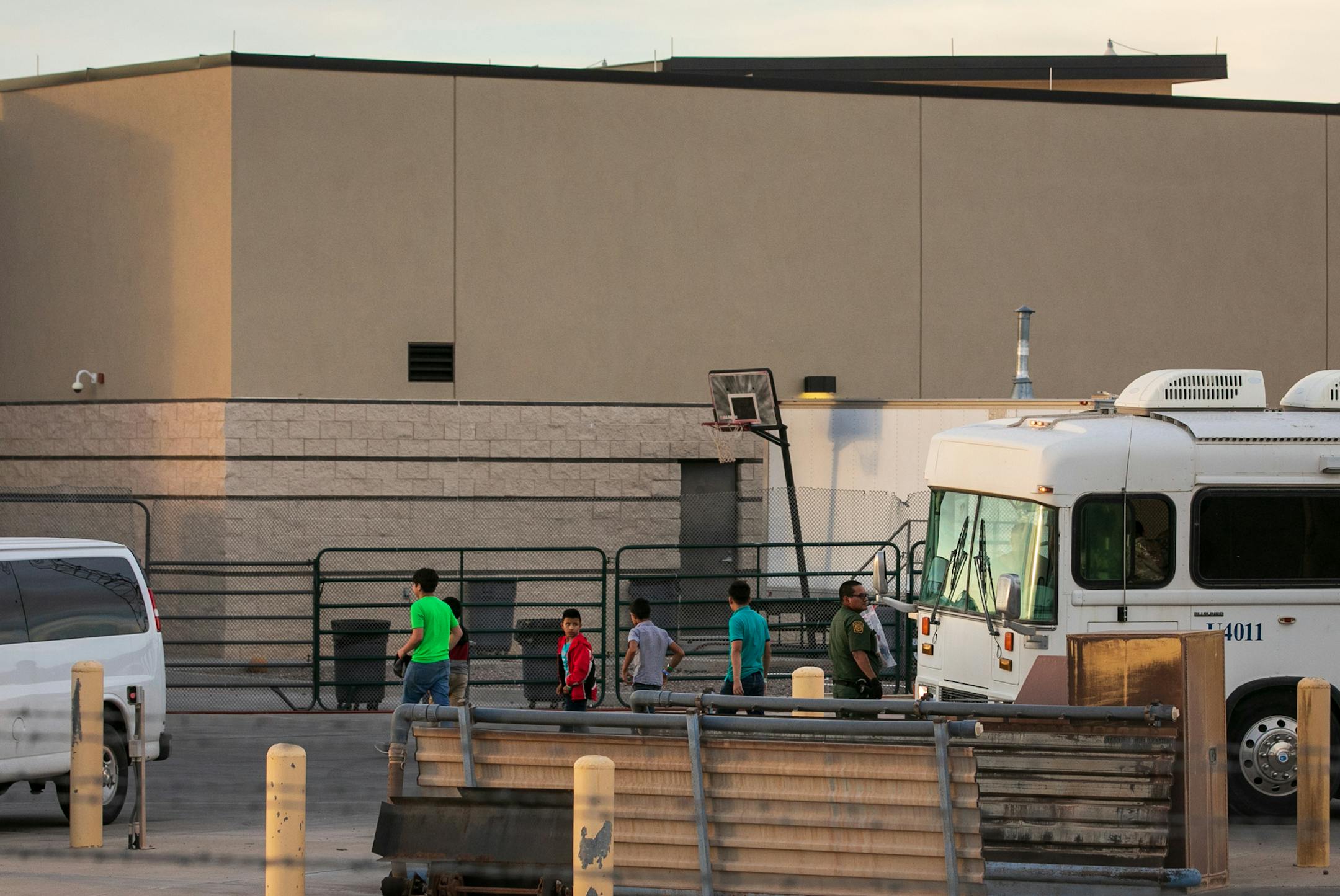 Boys are dropped off at the Border Patrol station that has become the public face of the chaos on America&#x2019;s southern border, in Clint, Texas, July 4, 2019. Even as Border Patrol leaders disputed descriptions of degrading conditions inside the Clint facility, the agency&#x2019;s leadership knew for months that some children had no beds to sleep on, no way to clean themselves and sometimes went hungry. (Ilana Panich-Linsman/The New York Times)