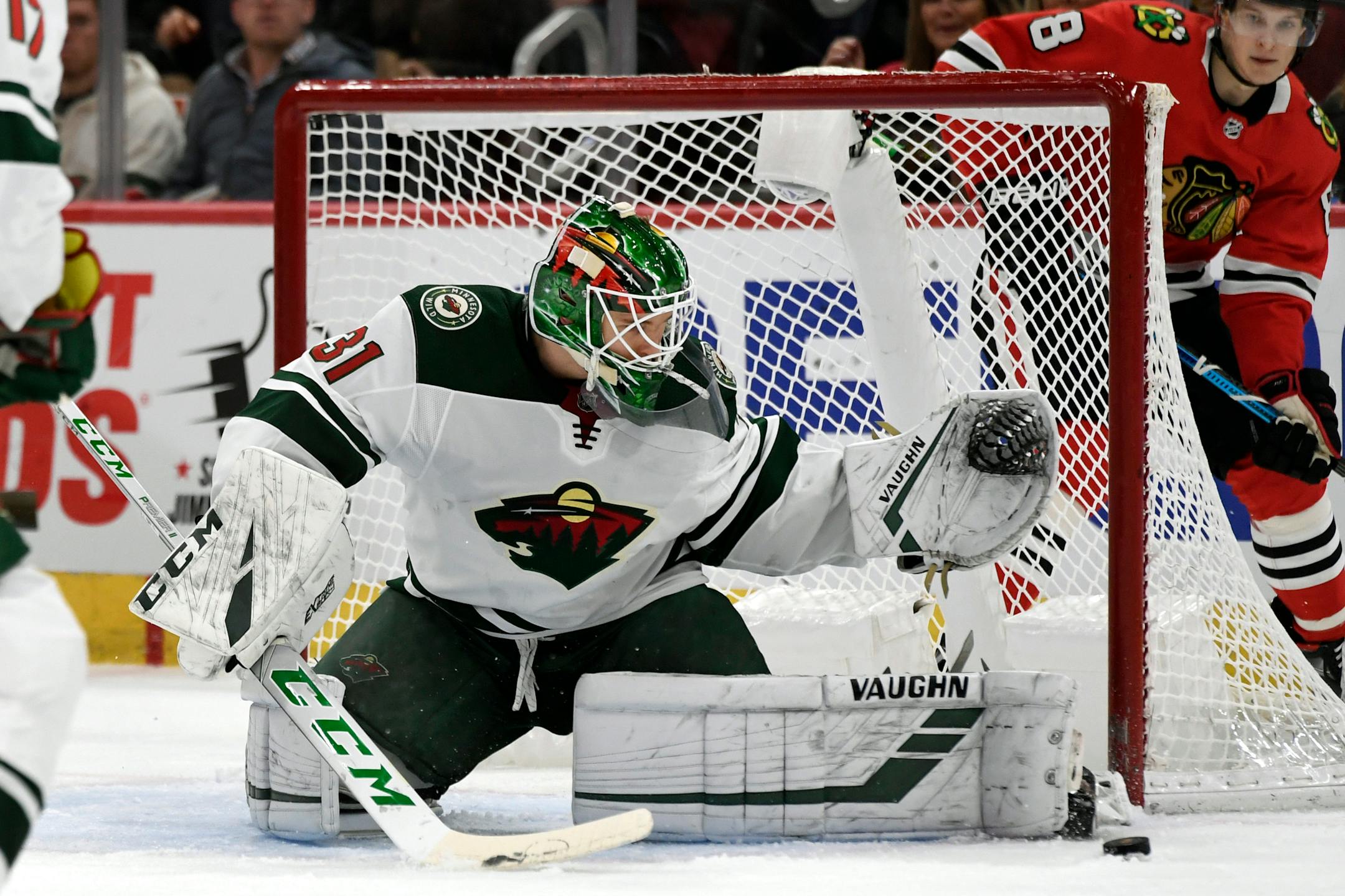 Goalie Kaapo Kahkonen, who was called up by the Wild on Tuesday from its AHL Iowa affiliate, went 3-1 with a goals-against average of 2.96 and save percentage of .913 in his first five NHL games.