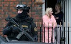 Armed Gardai from the force's Emergency Response Unit on patrol, as gang violence has resulted in two murders in four days, in Dublin, Ireland, Tuesda