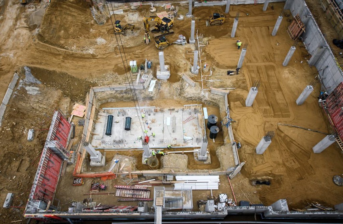 Construction site of a 20-story Titan Hilton, one of the first projects built under Rochester�s DMC initiative. It is a Titan Development project being built by Kraus-Anderson Construction.