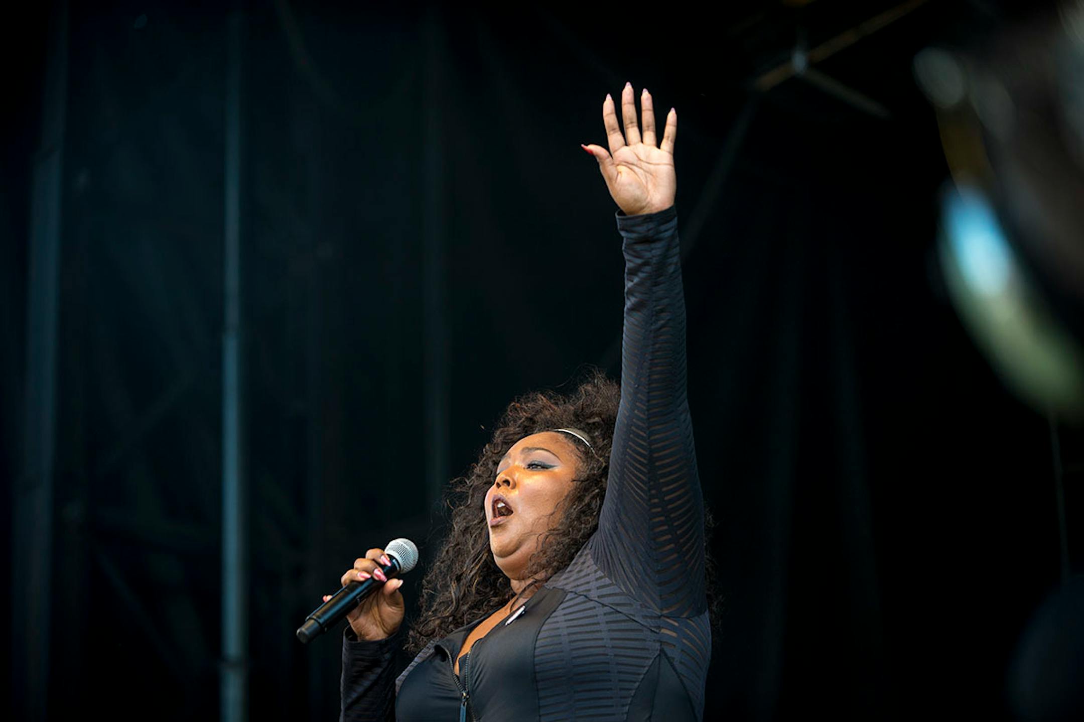 Lizzo performed with Grrrl Prty during Rock the Garden Saturday.