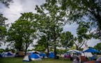 Powderhorn Park in south Minneapolis is the site of growing homeless encampments.