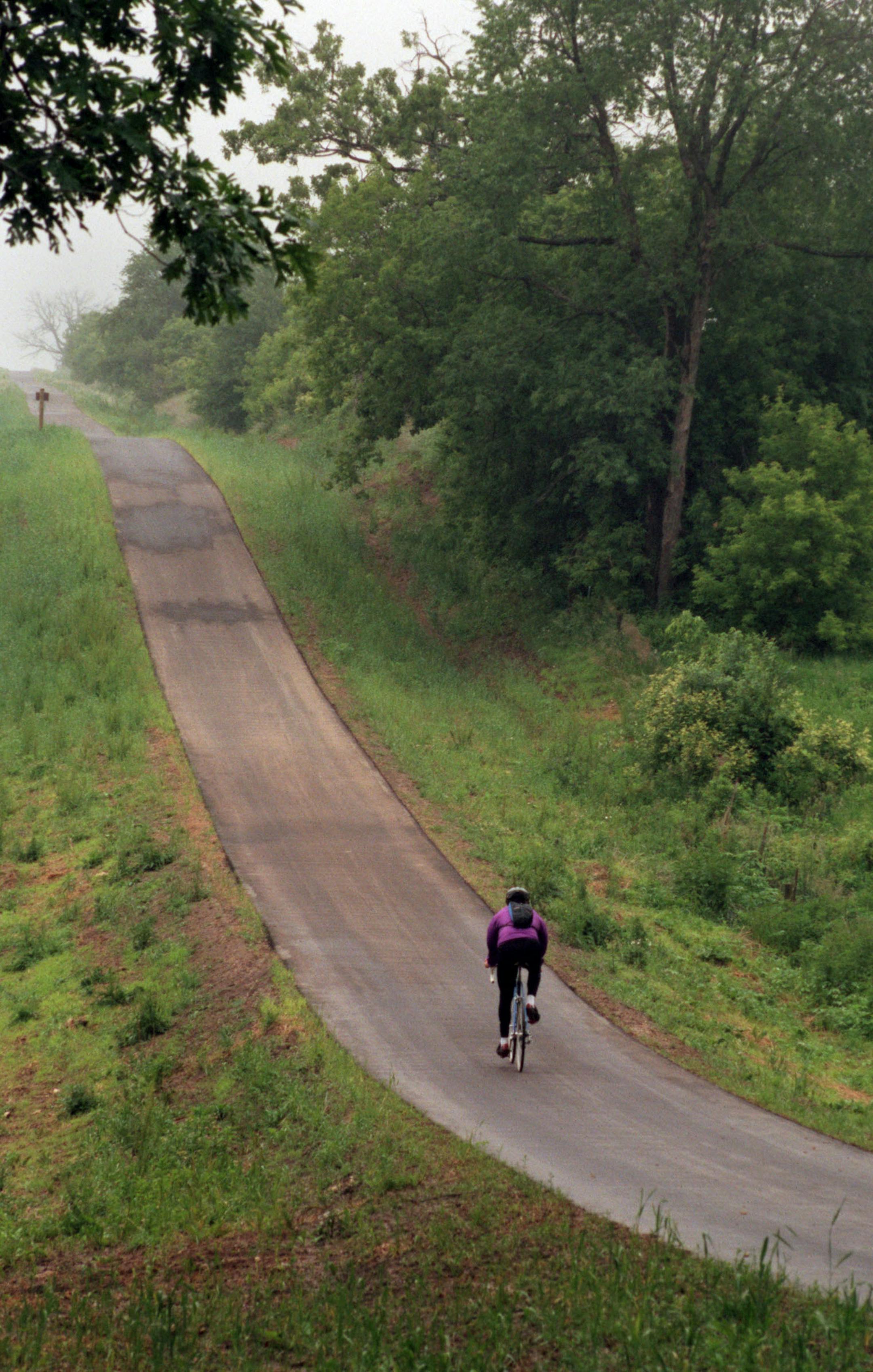 Harmony to Preston state bike trail -- trail4.20119 the approx 12.5 mile paved treail between Harmony and Preston features rolling hills the steeper ones near the Harmony end.