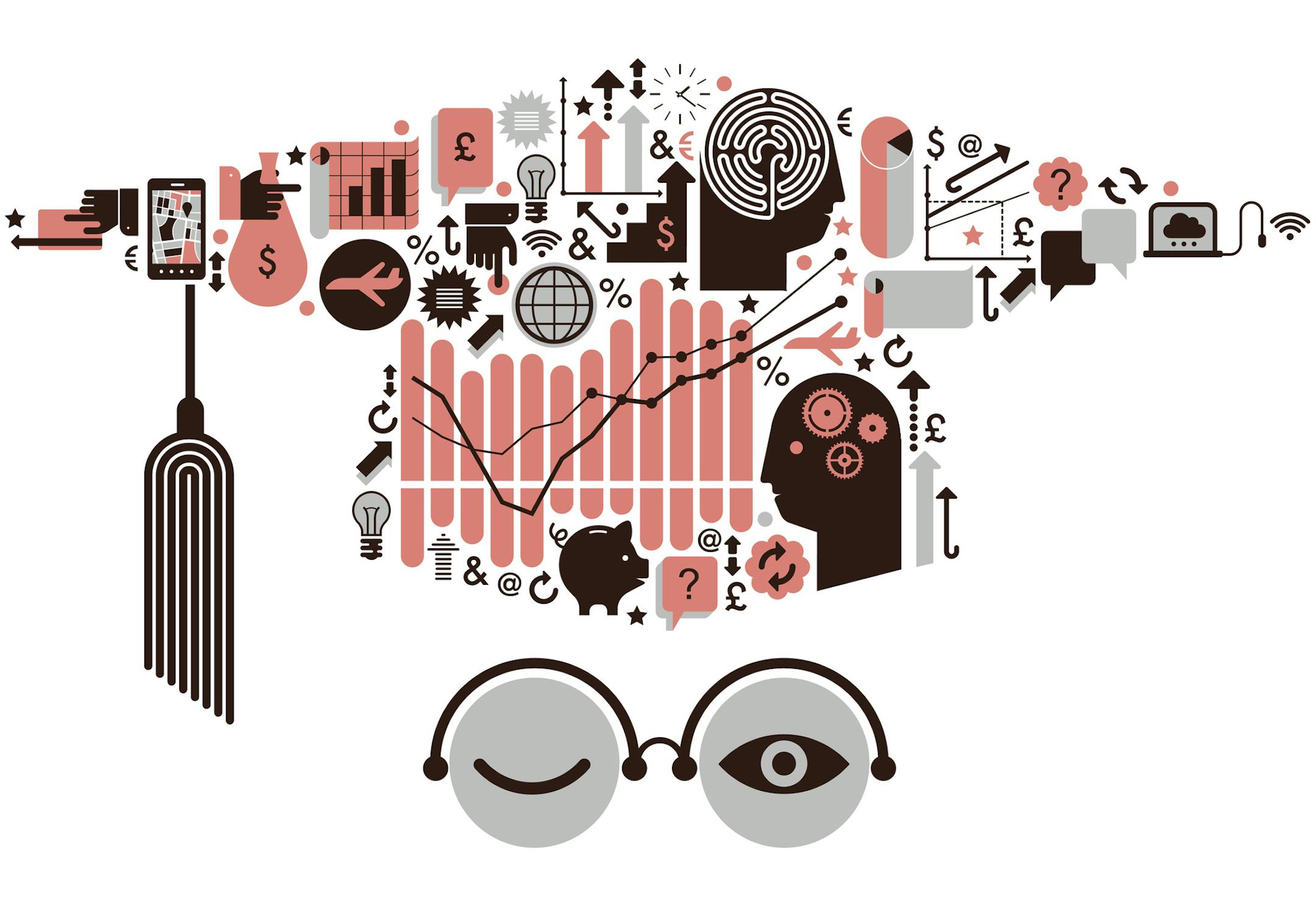 Composition in a shape of graduation cap. ZIP includes large JPG (CMYK) PNG with transparent background.