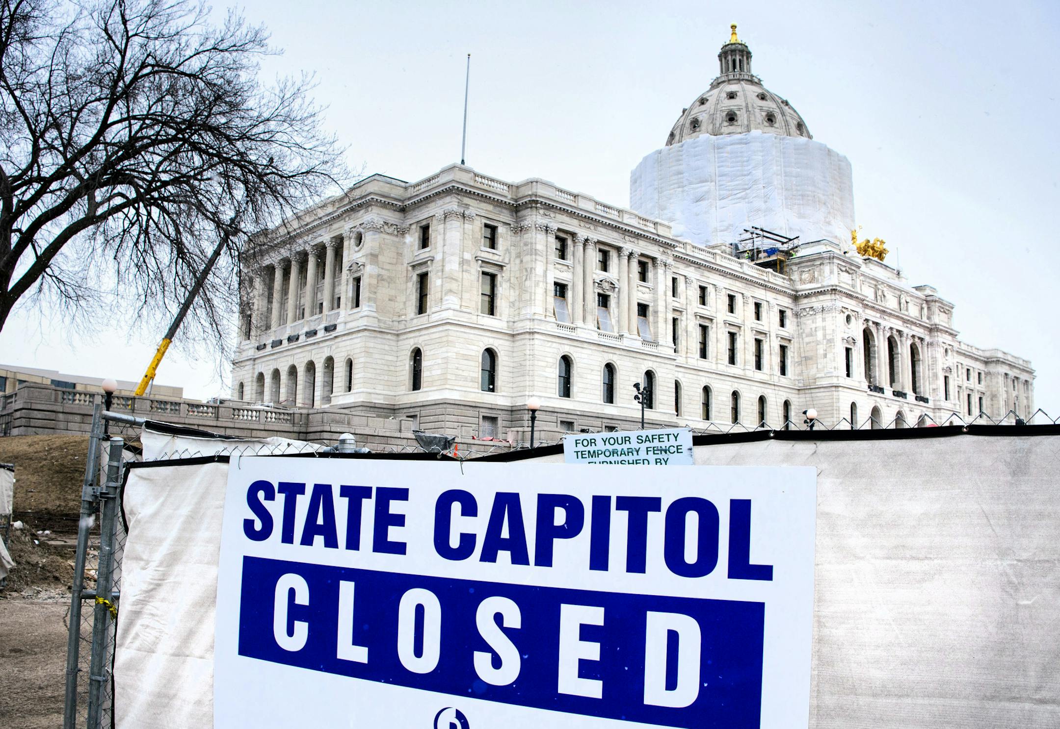 The Capitol is still officially closed to the public. ] GLEN STUBBE * gstubbe@startribune.com Thursday, March 3, 2016 With less than a week left before the beginning of the session, Tour of ongoing renovation work at the Minnesota State Capitol and at the House chamber currently being prepared for the legislative session.