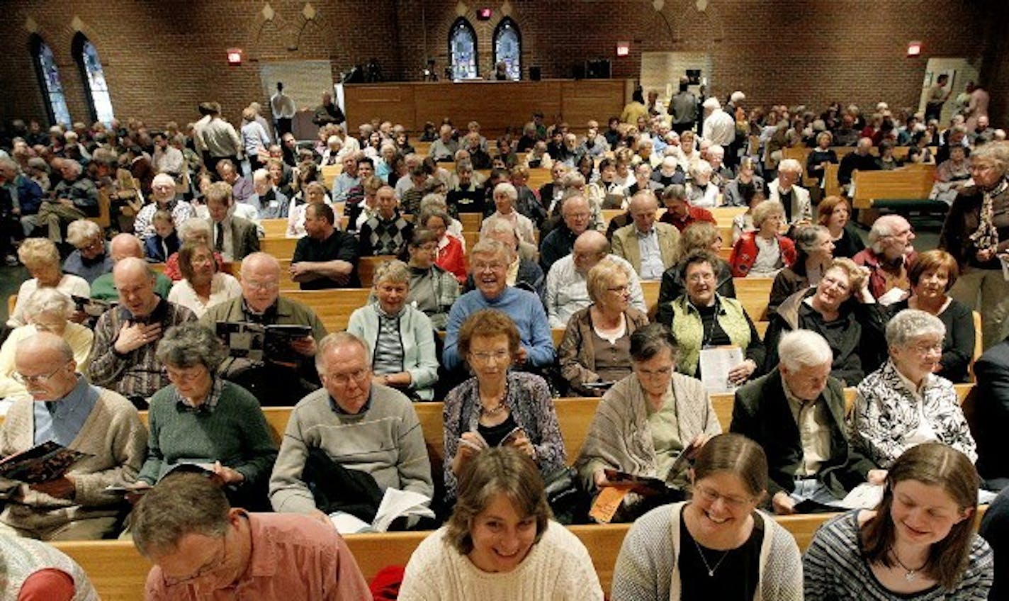 The audience at one of the St. Paul Chamber Orchestra's neighborhood concerts, held at Trinity Lutheran Church in Stillwater.