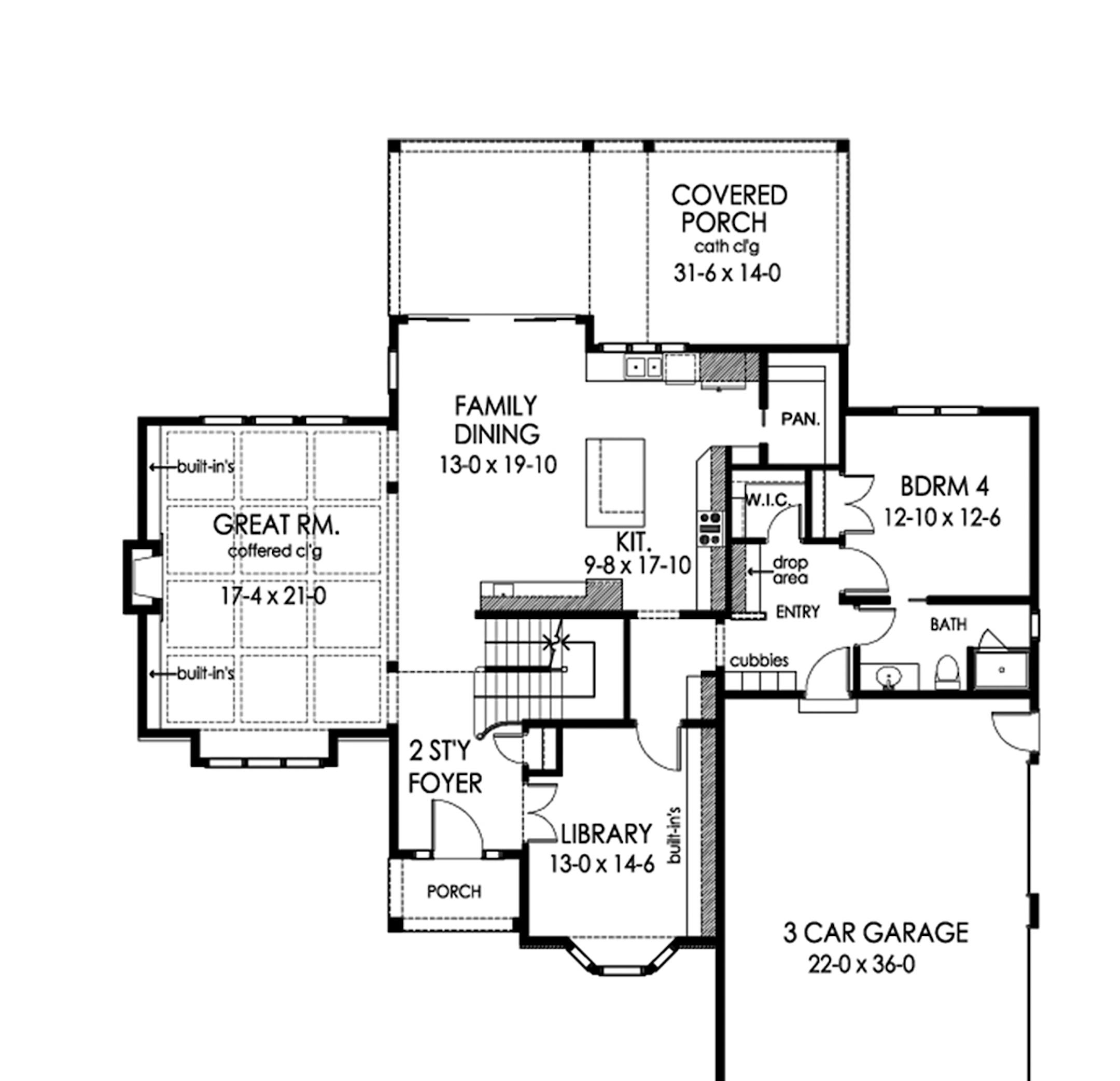 Home plan: This striking home has many family-friendly amenities.