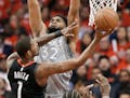 Karl-Anthony Towns hasn't been able to get anything going in the first two playoff games against the Rockets