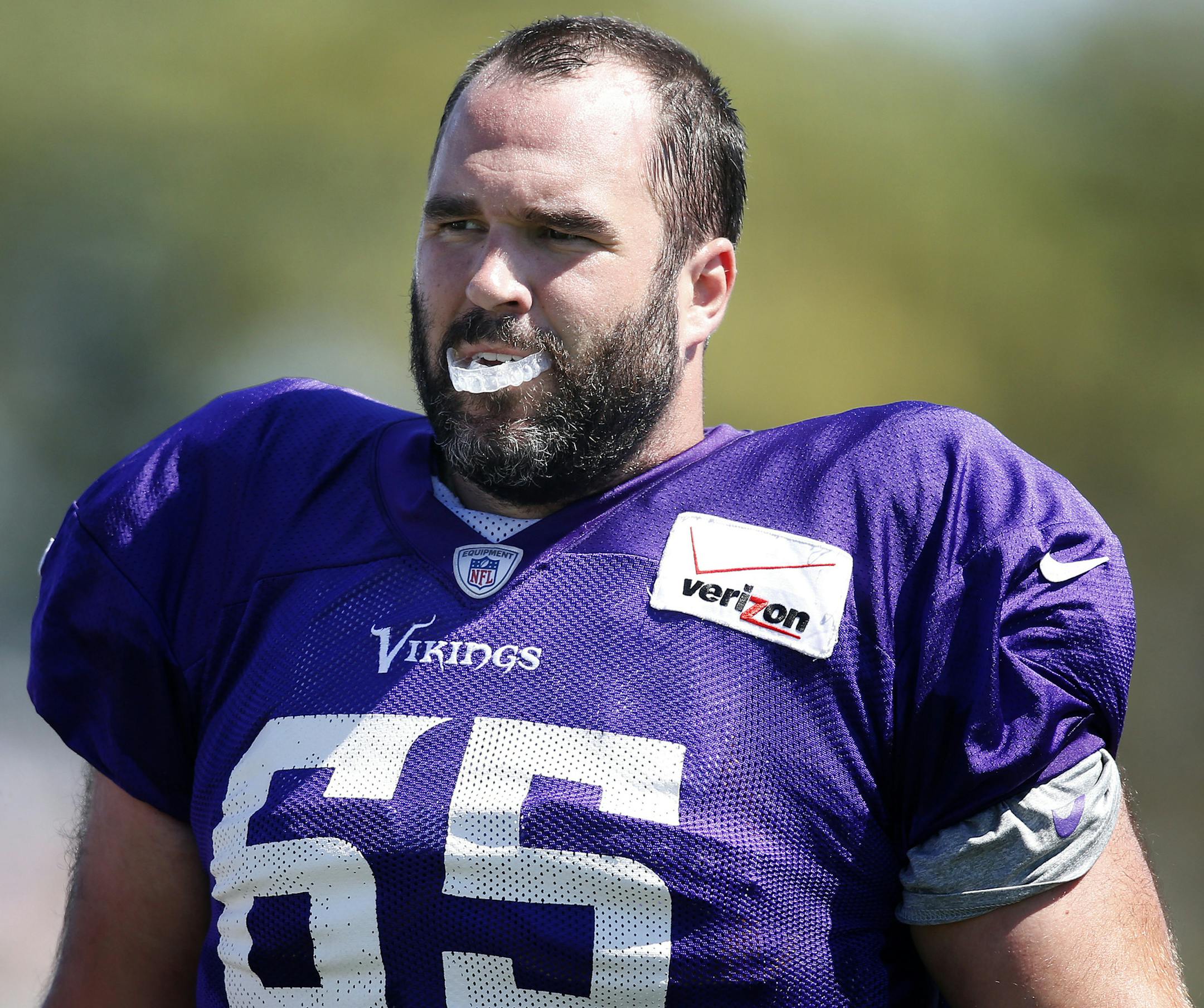 Minnesota Vikings John Sullivan (65). ] CARLOS GONZALEZ cgonzalez@startribune.com - July 31, 2015, Mankato, MN, NFL, Minnesota Vikings Training Camp, Minnesota State University, Mankato, ORG XMIT: MIN1508042049392186