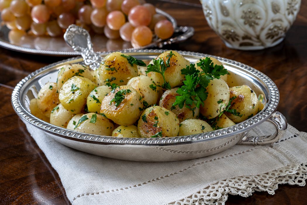 The Gilded Age era was all about presentation, such as Crispy Potatoes à la Parisienne. From “The Gilded Age Cookbook” by Becky Libourel Diamond (Globe Pequot, 2023). 

