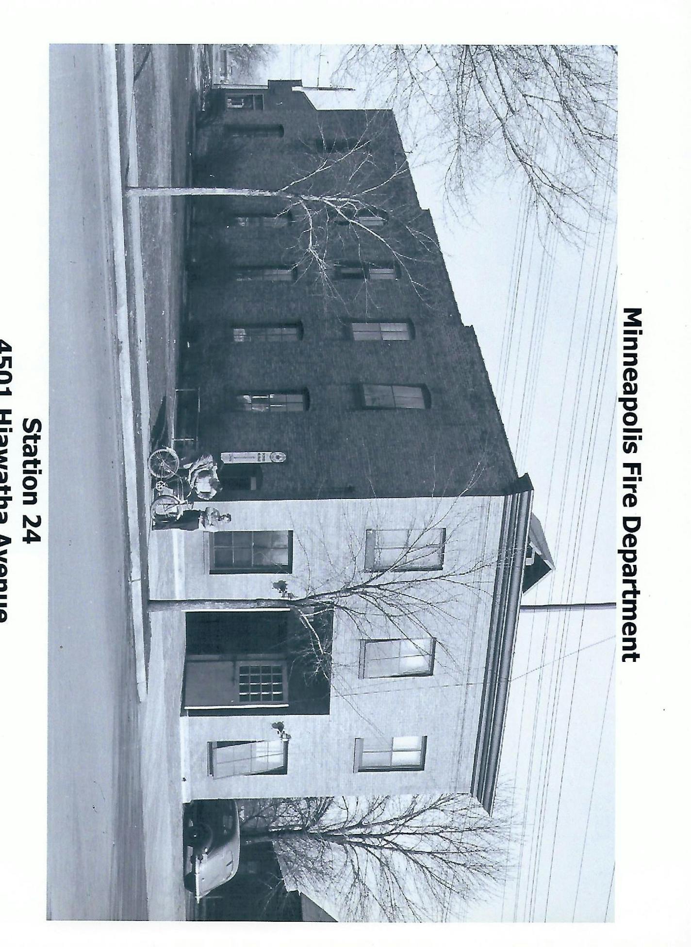 All-black crew Minneapolis Fire Station 24, shown in the 1940s and today, was built in 1907. At the time, three Black firefighters were assigned to the station, which stoked controversy in the form of petition to the City Council denouncing the action.