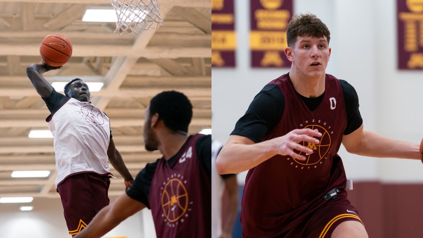 (Left to right) Junior transfers Both Gach (Utah) and Liam Robbins (Drake) received good news this fall when the NCAA approved their waivers to play this season for the Gophers.