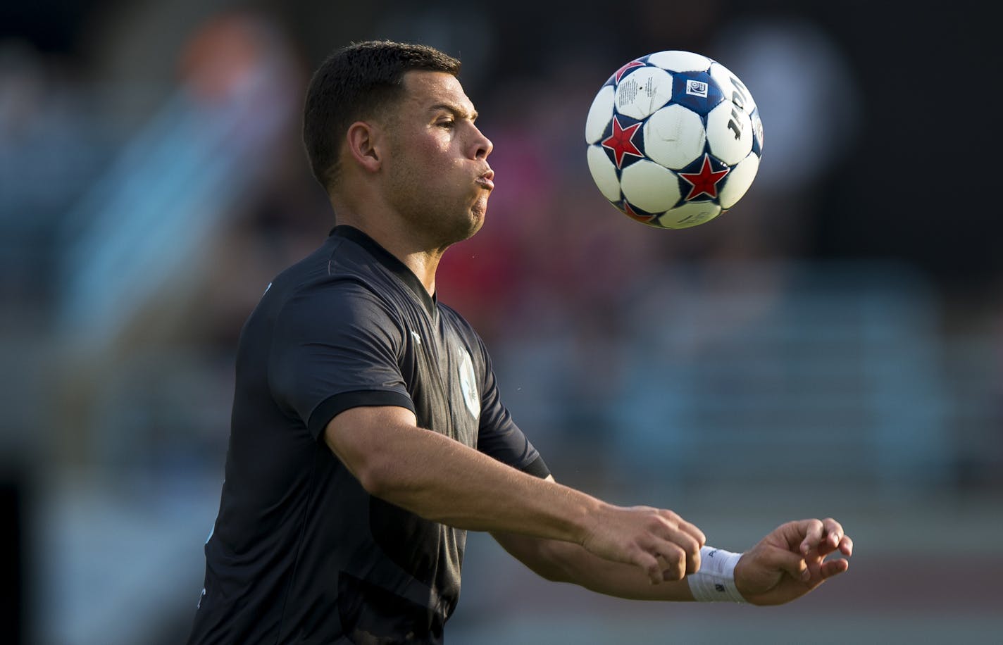 Minnesota forward Christian Ramirez (21) headed the ball in the first half Saturday against Ottawa. ] Aaron Lavinsky &#x2022; aaron.lavinsky@startribune.com Minnesota United FC played the Ottawa Fury FC on Saturday, July 11, 2015 at the National Sports Center in Blaine.