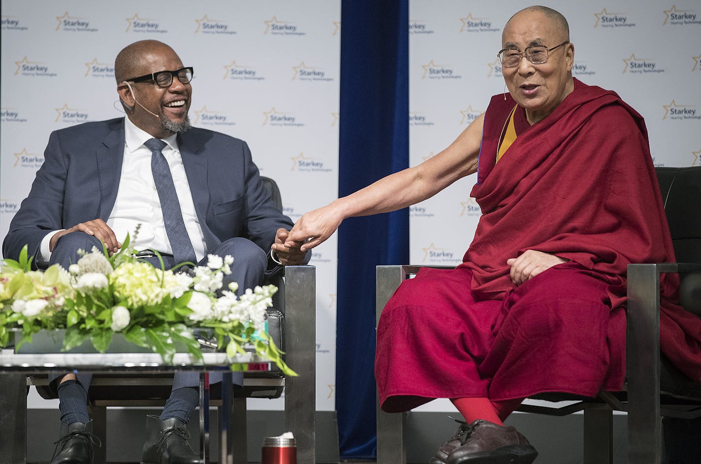 Actor Forest Whitaker and the Dalai Lama participated in a panel discussion at Starkey Hearing Technologies, Friday, June 23, 2017 in Eden Prairie, MN. ] ELIZABETH FLORES &#xef; liz.flores@startribune.com