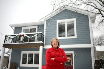 Janie Morissette stands for a portrait outside her home Dec. 21, 2022 in St. Paul, Minn.