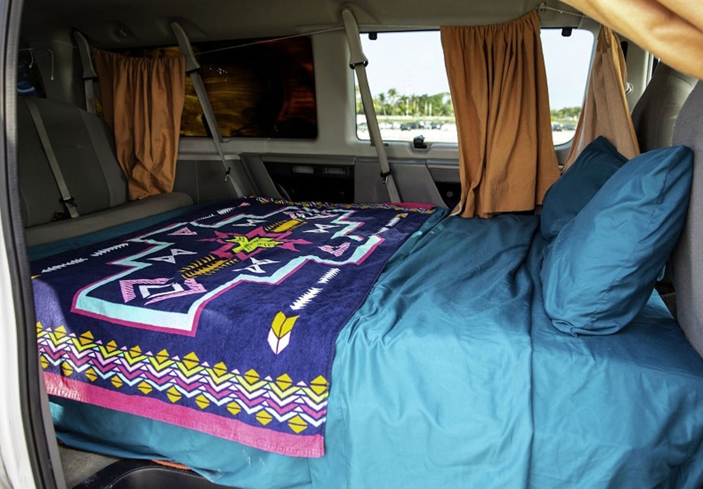 The interior of one of the modified vans rented by Ondevan, in Miami. Ondevan, co-owned by Haley Kirk and Omar Bendez?, rents camper vans to tourists. (Ondevan/TNS) ORG XMIT: 1662058