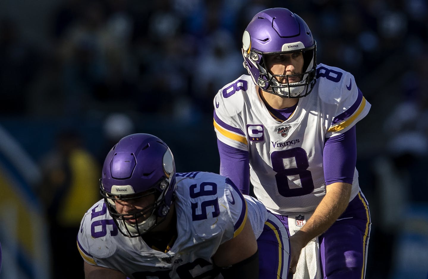 Minnesota Vikings quarterback Kirk Cousins. ] CARLOS GONZALEZ • cgonzalez@startribune.com – Carson, CA – December 15, 2019, Dignity Health Sports Park, NFL, Minnesota Vikings vs. Los Angeles Chargers ORG XMIT: MIN1912161159278310 ORG XMIT: MIN2003161729430392