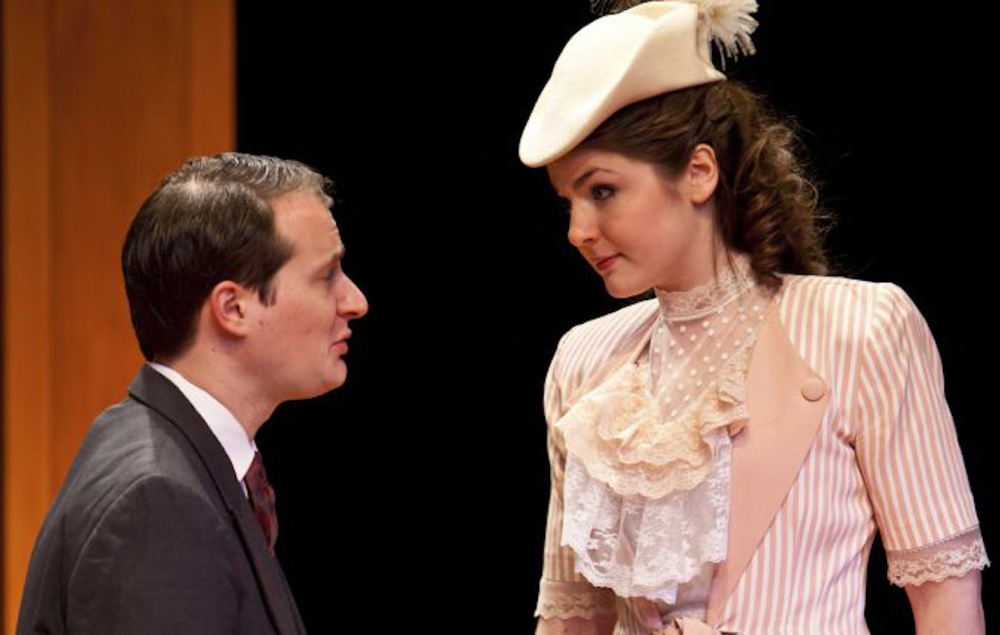 Lord Goring (David Beukema) and Miss Mabel Chiltern (Teresa Marie Doran) in "An Ideal Husband."