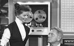 Katharine Hepburn and Spencer Tracy star in "Desk Set"