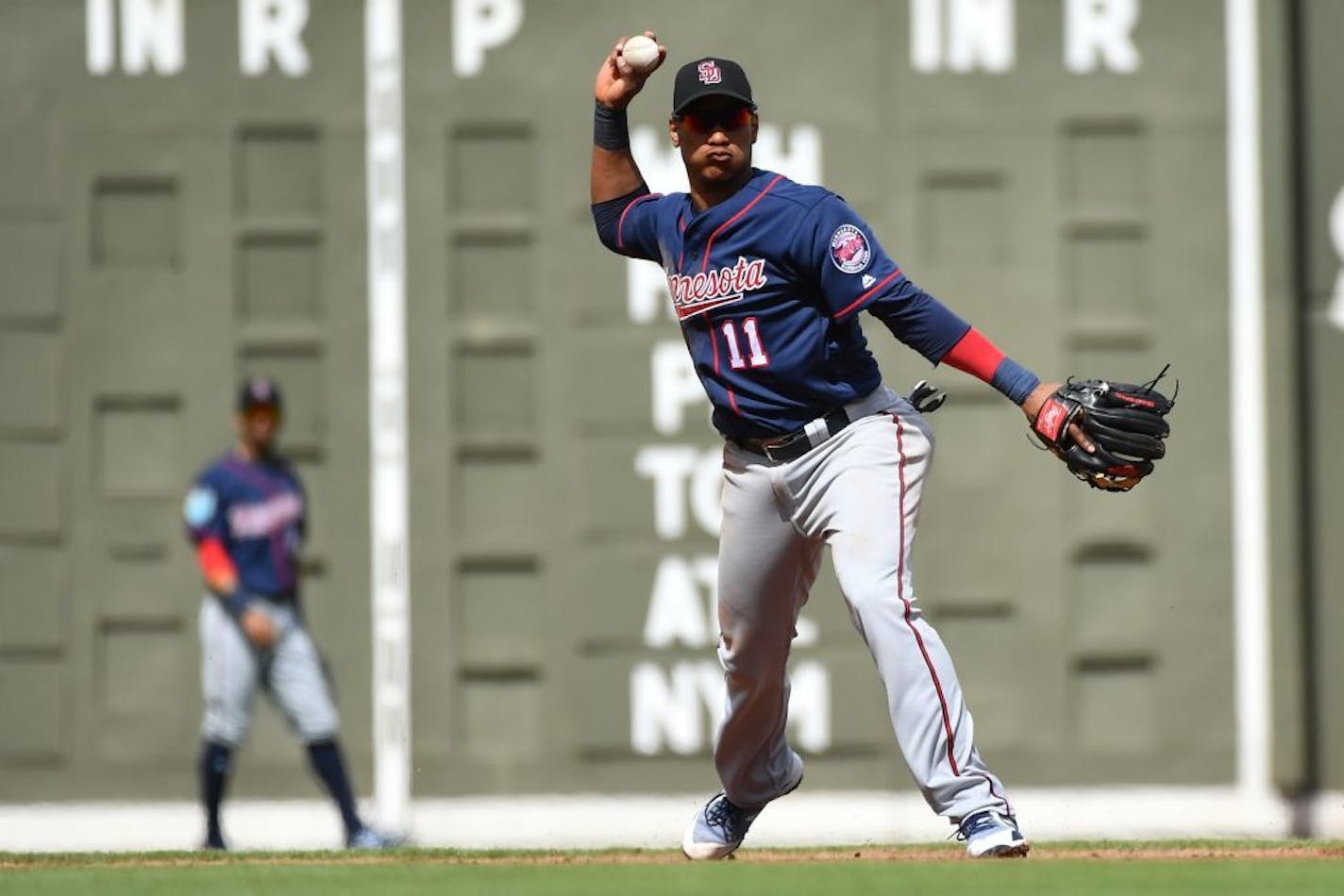 Twins infielder Jorge Polanco (11) has been suspended for the first 80 games of the season.