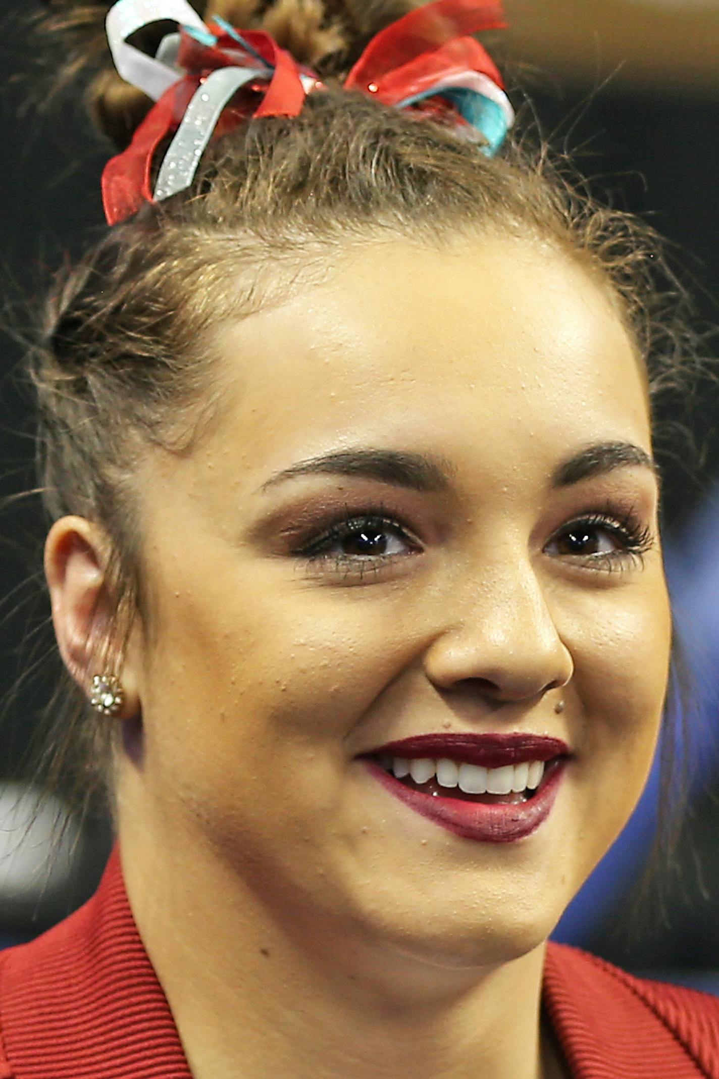 Maggie Nichols competes during the 2018 NCAA national championship meet in St. Louis, April 21, 2018. Photo by Amy Pyle, Oklahoma University.