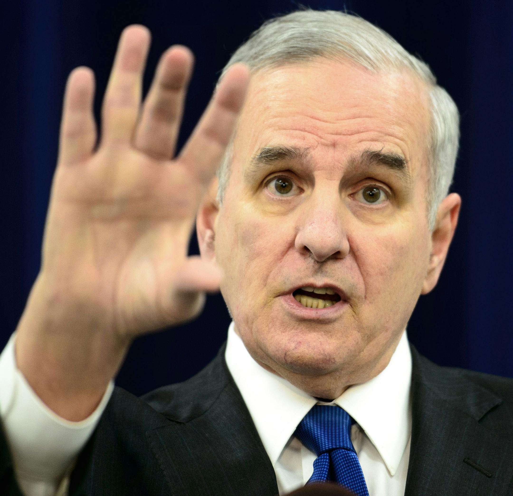 Governor Mark Dayton explained his plan to fix Minnesota's transportation systems at a press conference today. ] GLEN STUBBE * gstubbe@startribune.com Monday, January 26, 2015