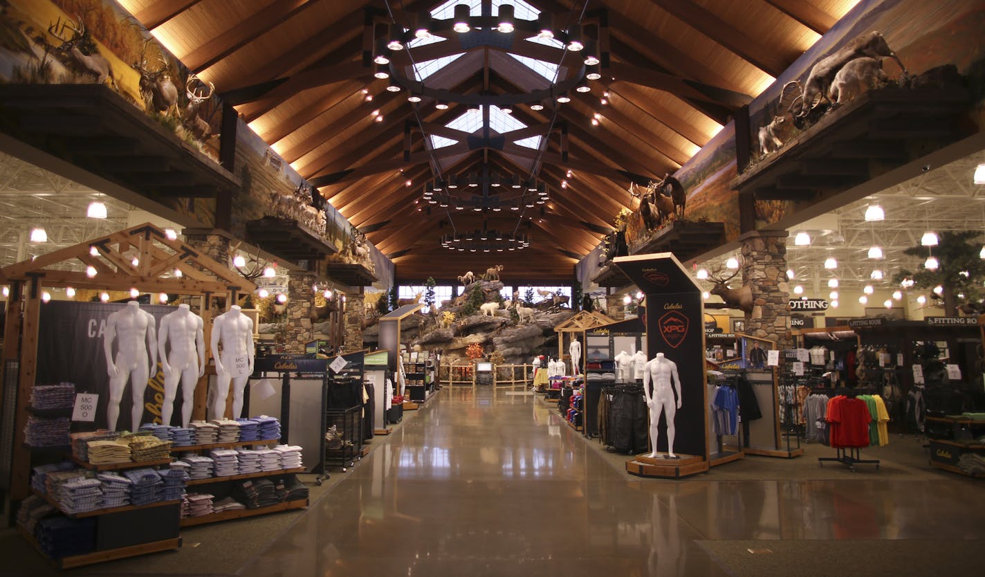 The view from the entrance of the new Cabela's store in Woodbury with the signature North American Big Game mountain to the rear. ] JEFF WHEELER &#x201a;&#xc4;&#xa2; jeff.wheeler@startribune.com A new Cabela's store will open its doors in the Tamarack Village Shopping Center in Woodbury on May 15. We get a tour from the managers on Wednesday, April 16, 2014 well ahead of the media tour next month.