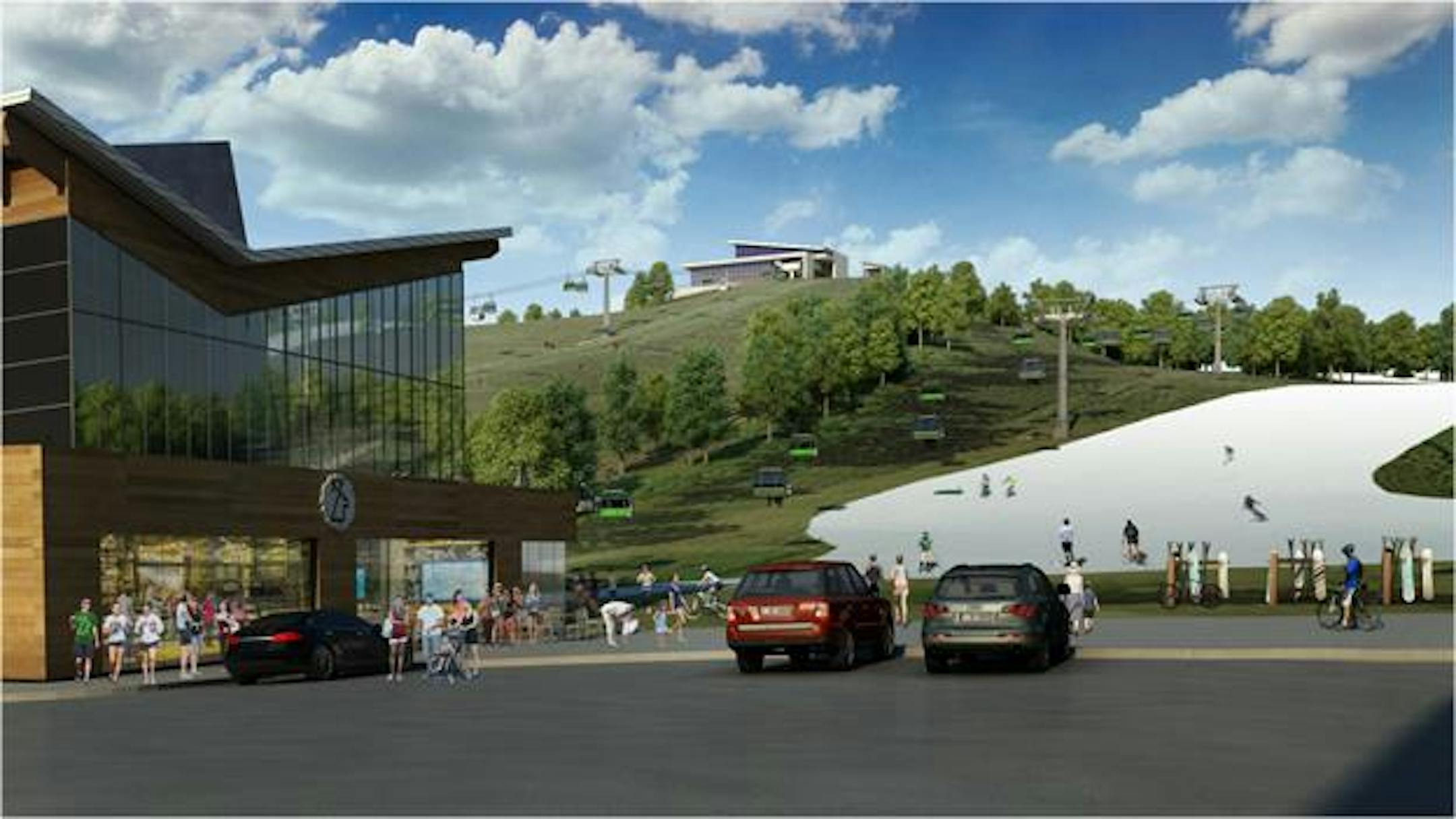 A conceptual illustration of how Buck Hill may be updated by its new owners for year-round use.