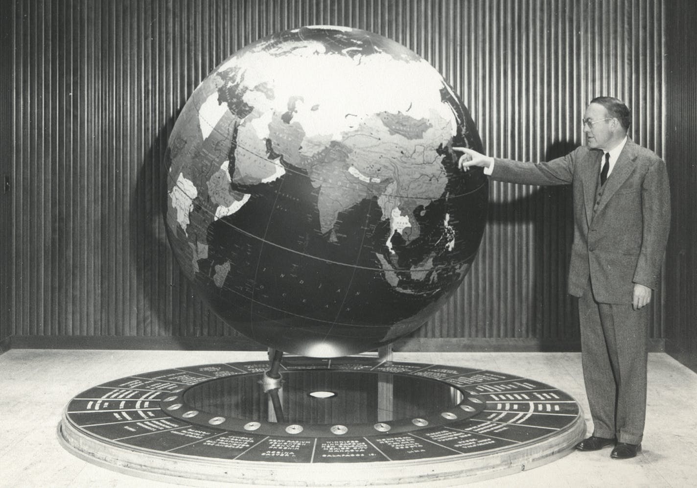 Star Tribune file photo
The Star Tribune Globe in the building&#xed;s lobby. The Star Tribune Globe debuted in 1951. The publisher was John Cowles, Sr., not Michael Klingensmith. The lobby was in the massive edifice on Portland Ave., not the modern offices off 3rd Ave. S.