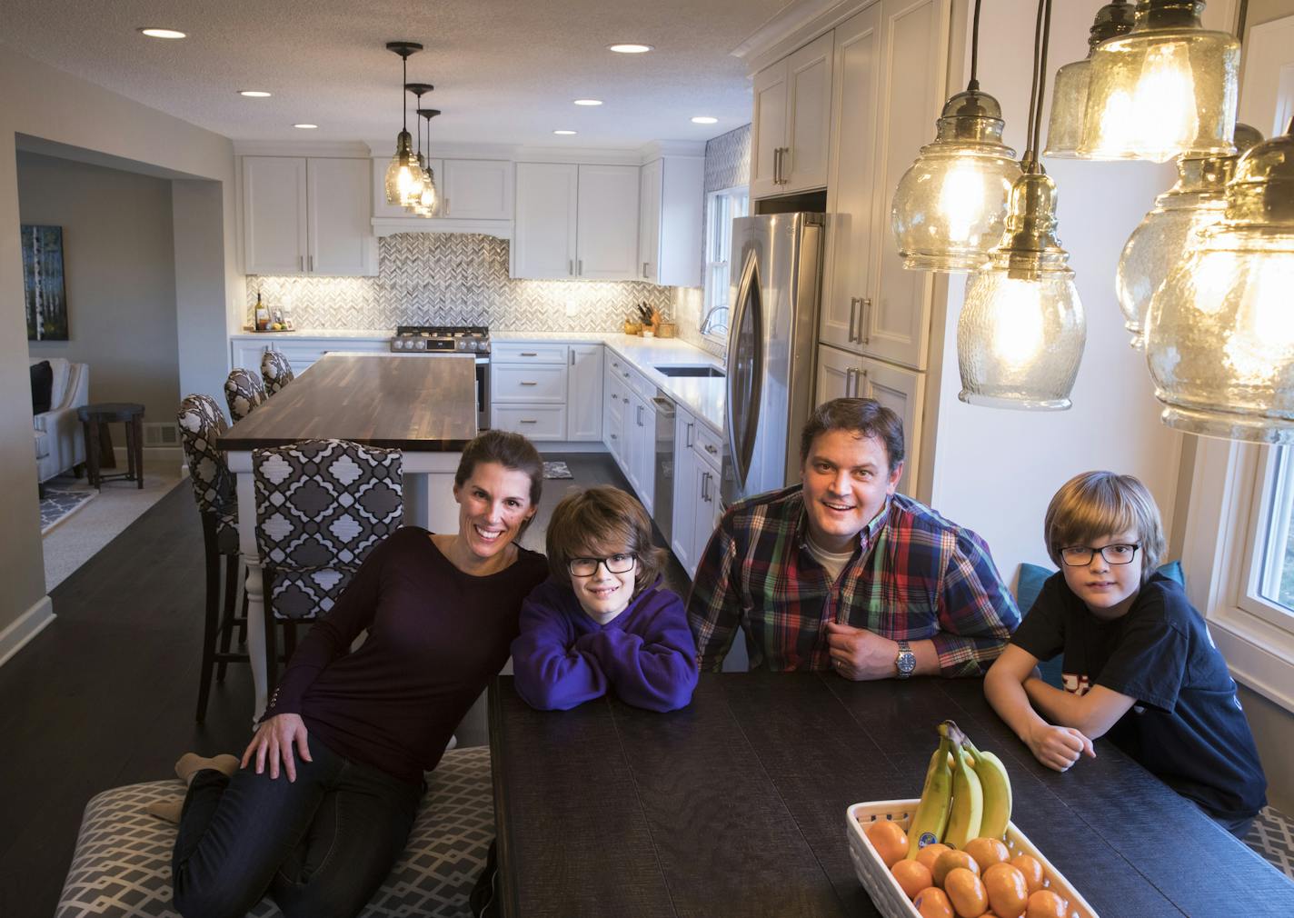 The family also was able to add casual dining area with a built-in bench.