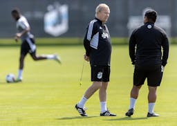 Loons coach Adrian Heath, middle, has seen MLS make steady improvements in recent years.