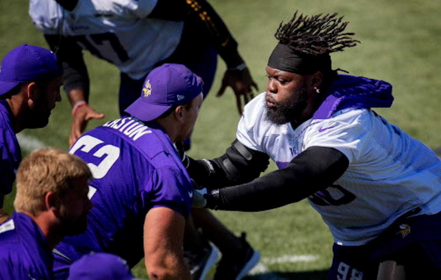 Minnesota Vikings defensive lineman Linval Joseph during the morning practice.