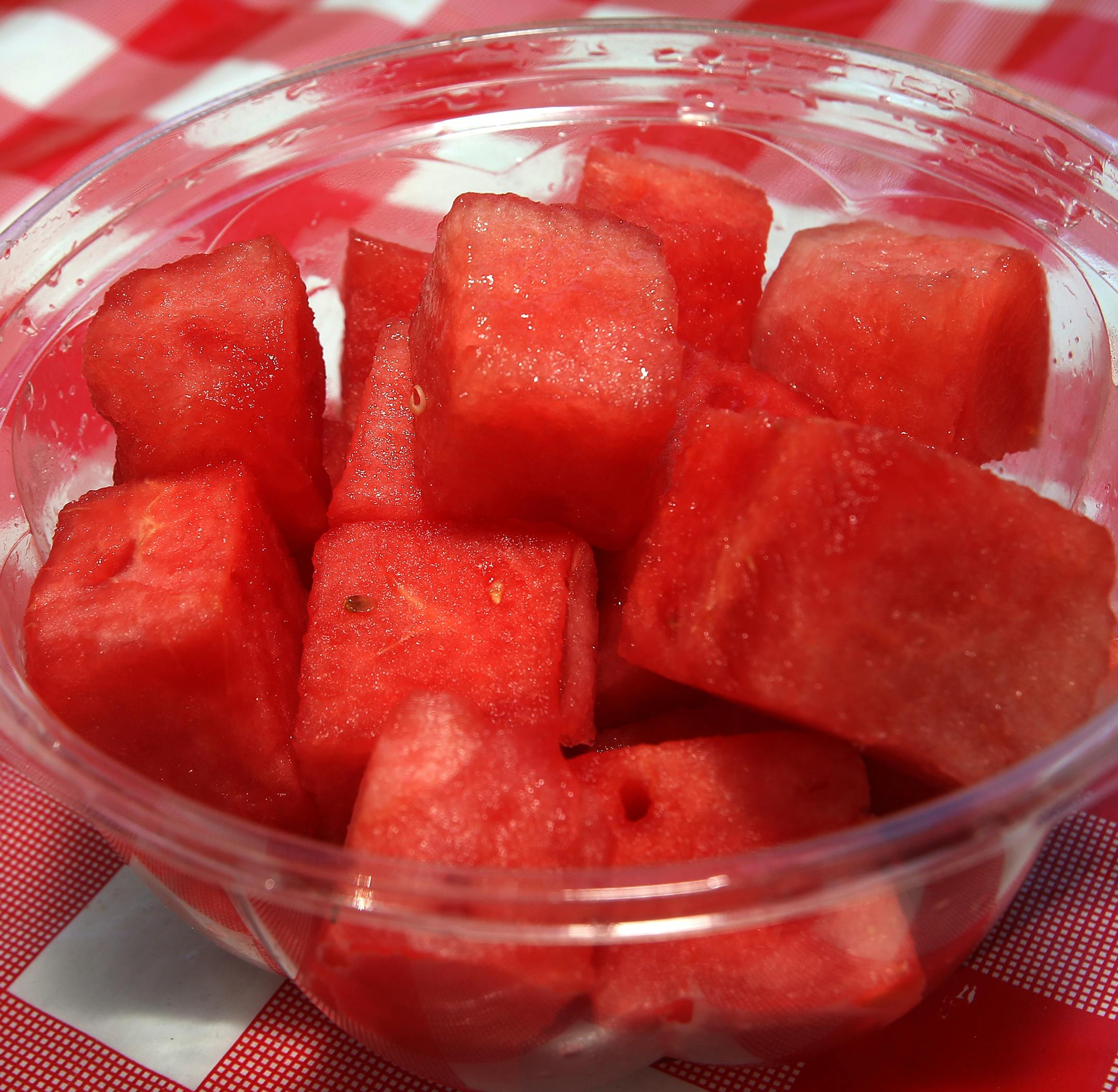 Watermelon at the Produce Exchange booth at the Minnesota State Fair in St. Paul, MN on August 22, 2013. ] JOELKOYAMA‚Ä¢joel koyama@startribune
