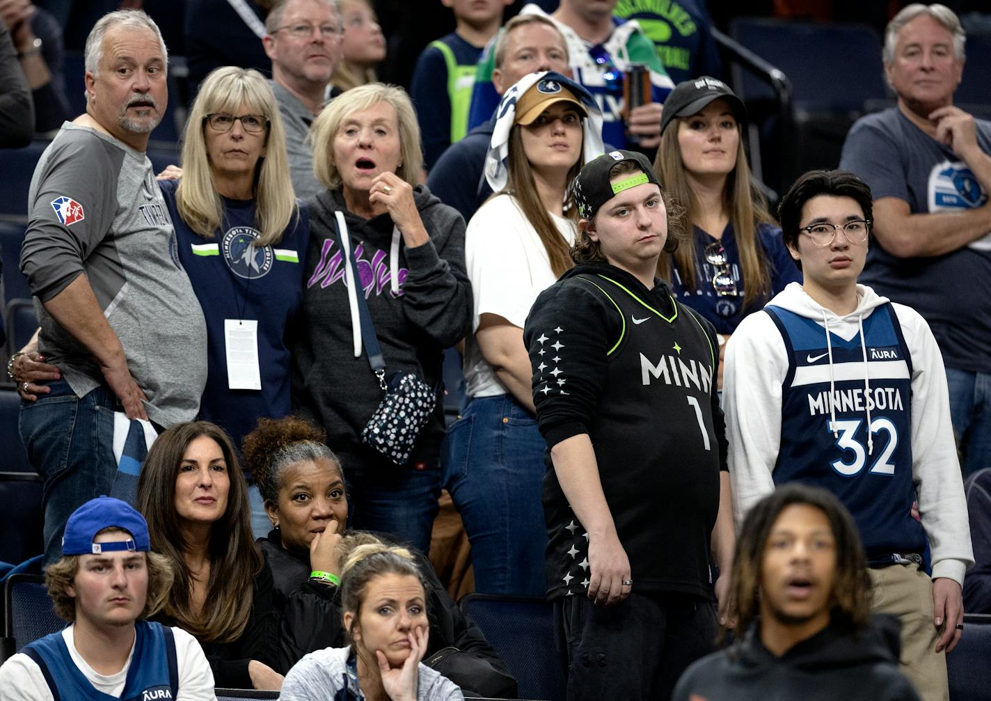 Timberwolves fans watched the last seconds of the Thursday's 104-95 loss to Memphis in Game 3 of their NBA playoff series.