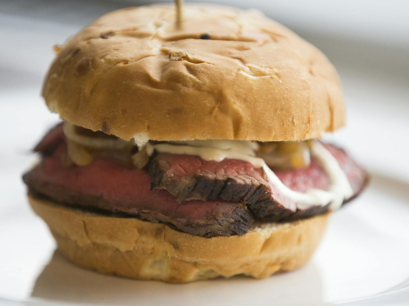 The sliced tenderloin sandwich from Ike's Food & Cocktails, one of the menu items that will be offered at U.S. Bank Stadium. ] (Leila Navidi/Star Tribune) leila.navidi@startribune.com BACKGROUND INFORMATION: Officials with the Minnesota Vikings, the Minnesota Sports Facilities Authority and Aramark announce some of the local culinary partners that will be featured at U.S. Bank Stadium during a press conference on Tuesday, May 24, 2016.