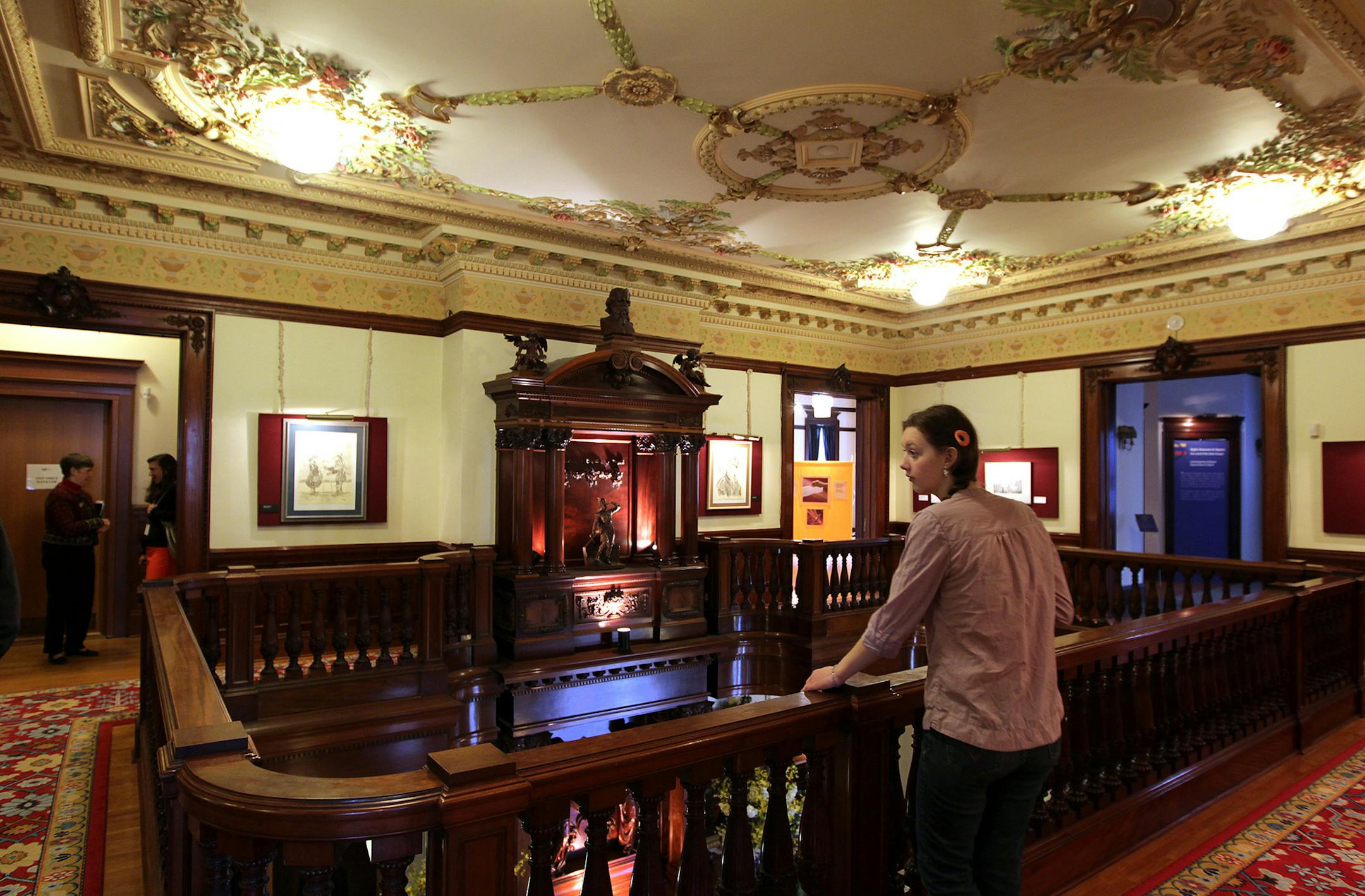 Guests walk through the Turnblad Mansion at the American Swedish Institute in Minneapolis March 29, 2013. (Courtney Perry/Special to the Star Tribune)