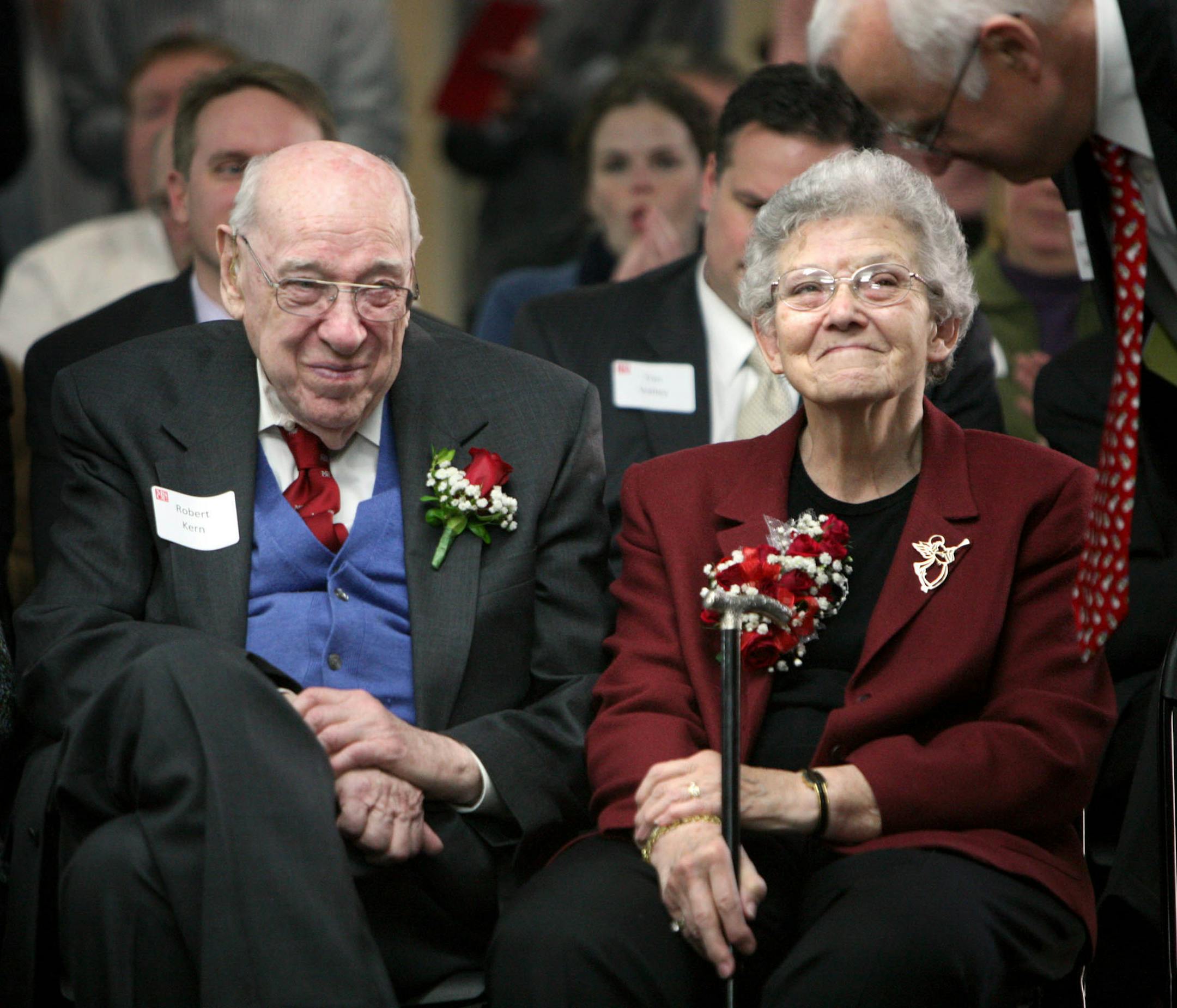 --Drs. Robert and Patricia Kern talk to MSOE president Hermann Viets, Ph. D., at the opening of the MSOE BioMolecular Engineering Laboratories, December 9, 2010. The state-of-the-art laboratories were built with a multi million dollar gift from the couple. PHOTO:Mandatory credit: KRISTYNA WENTZ-GRAFF / KWENTZ@JOURNALSENTINEL.COM Mandatory credit