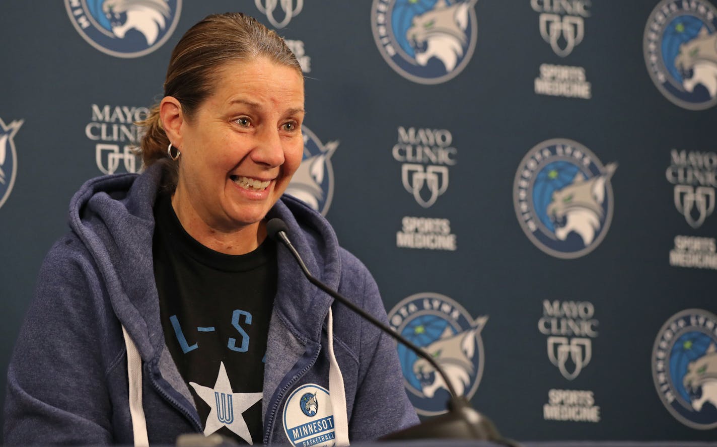 Head coach Cheryl Reeve with the Minnesota Lynx held a final press conference of the season at Mayo Clinic Square in Minneapolis on Friday, August 24, 2018. ] Shari L. Gross &#xef; shari.gross@startribune.com The Minnesota Lynx held their final press conference of the season at Mayo Clinic Square in Minneapolis on Friday, August 24, 2018.