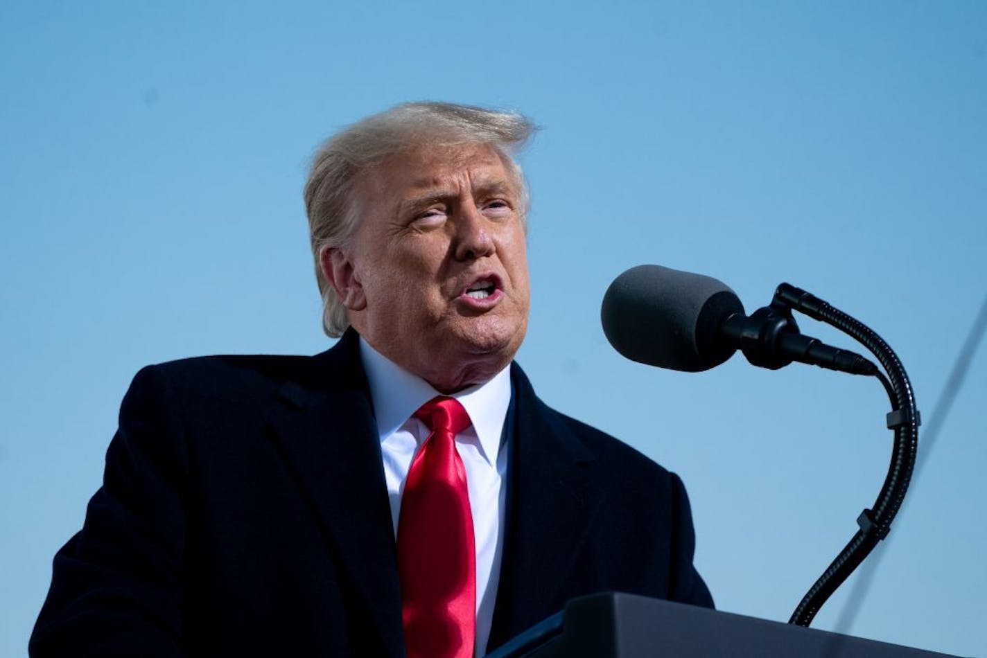 President Donald Trump rallied supporters at the Rochester, Minnesota, airport in October.