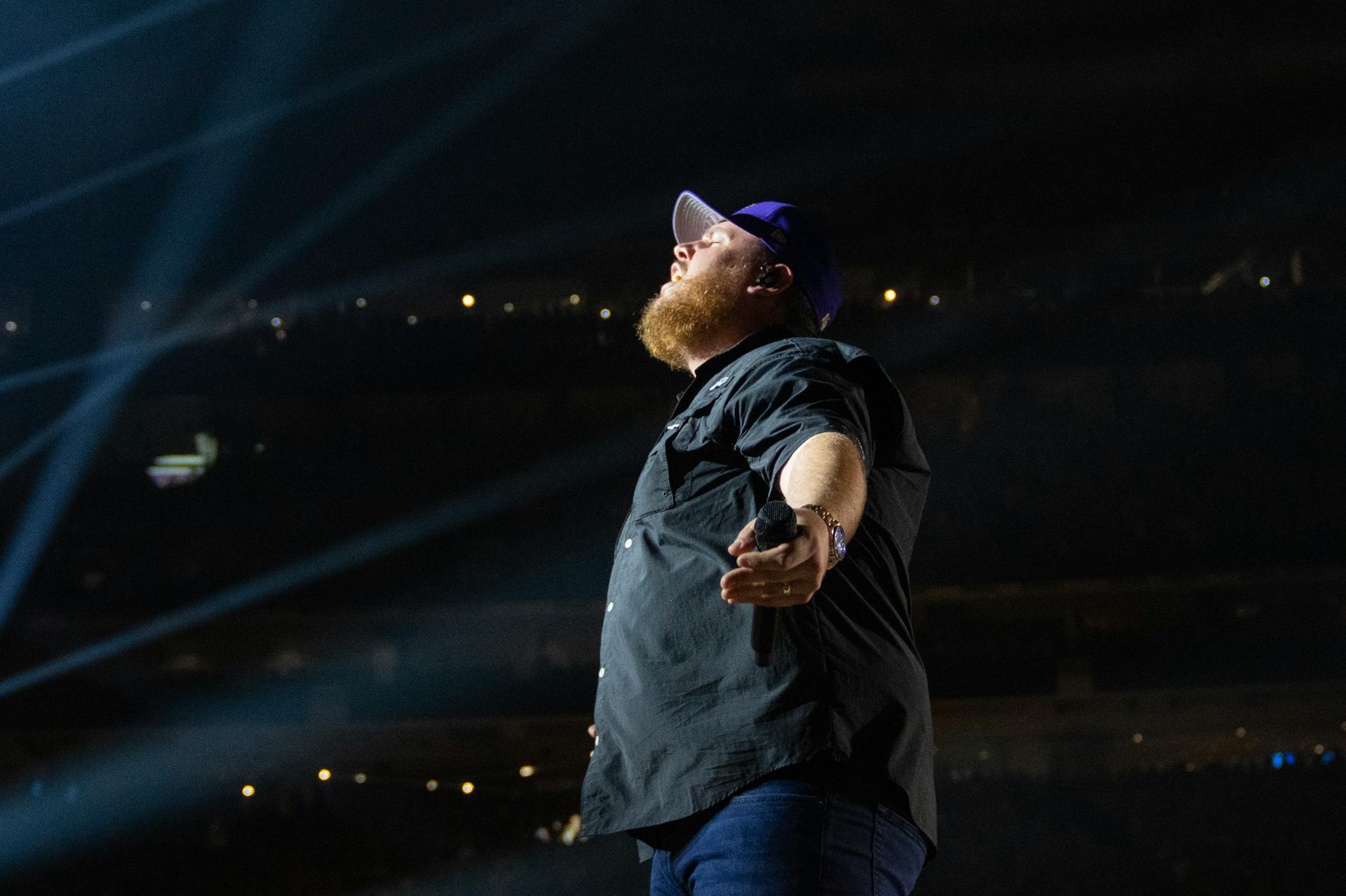 Luke Combs performs at U.S. Bank Stadium.