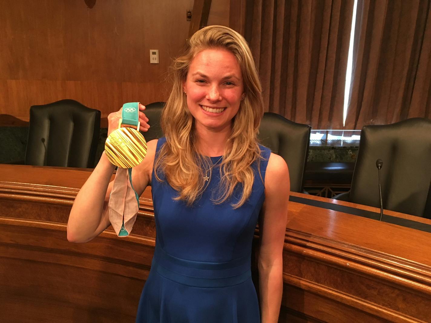 Jessie Diggins joined a group of Winter Olympic athletes who gathered on Capitol Hill Wednesday April 25 to discuss the impact of climate change.